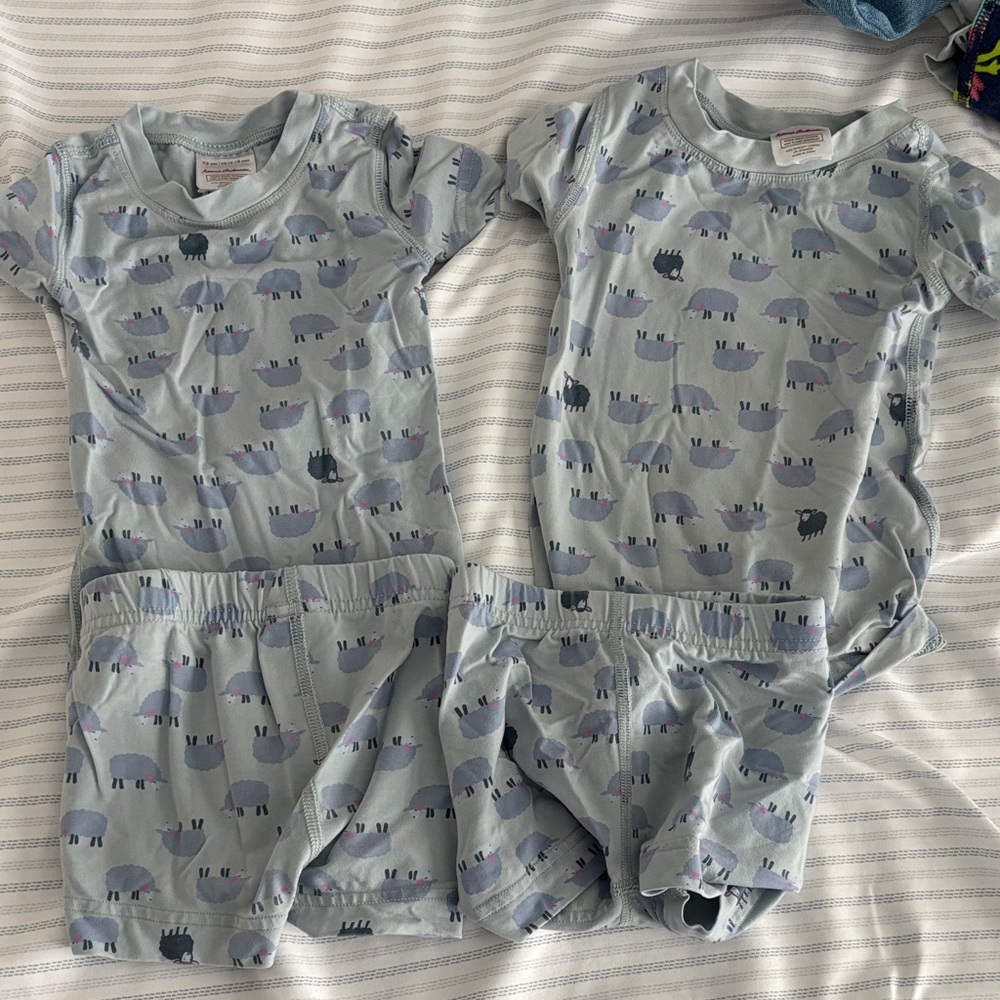 Hanna Andersson  Pajama Sets - Light Blue size 12-18 2 sets